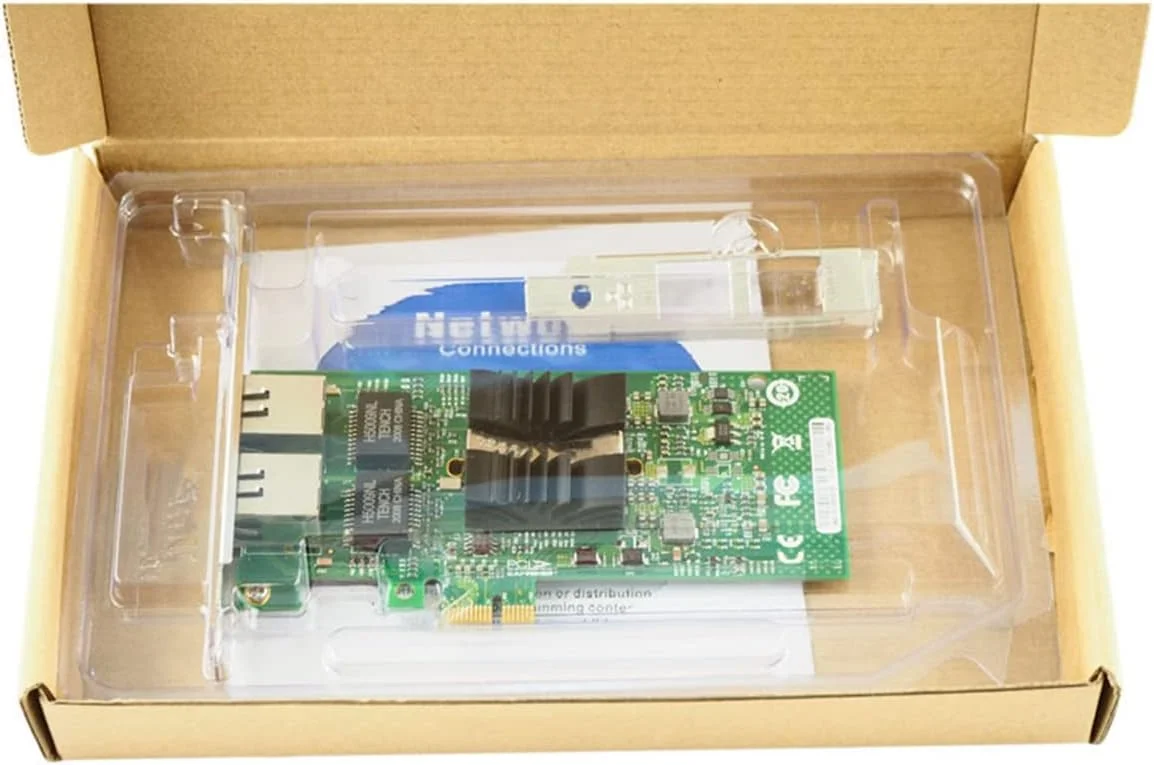کارت شبکه دو پورت گیگابیتی PCI-E X1 مدل 82576-T2 با سرعت 1000 مگابیت بر ثانیه