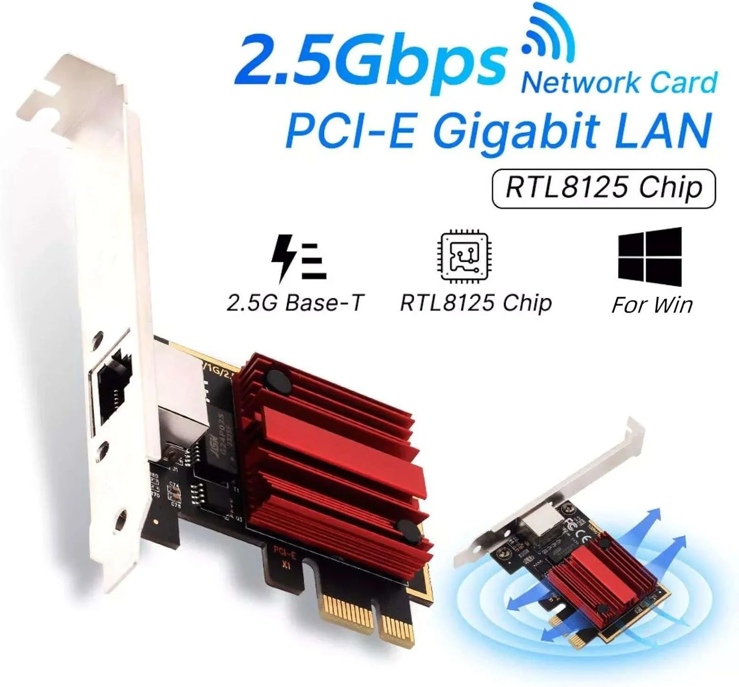 کارت آداپتور شبکه 2.5G گیگابیتی اترنت RJ45 RTL8125 PCI-E