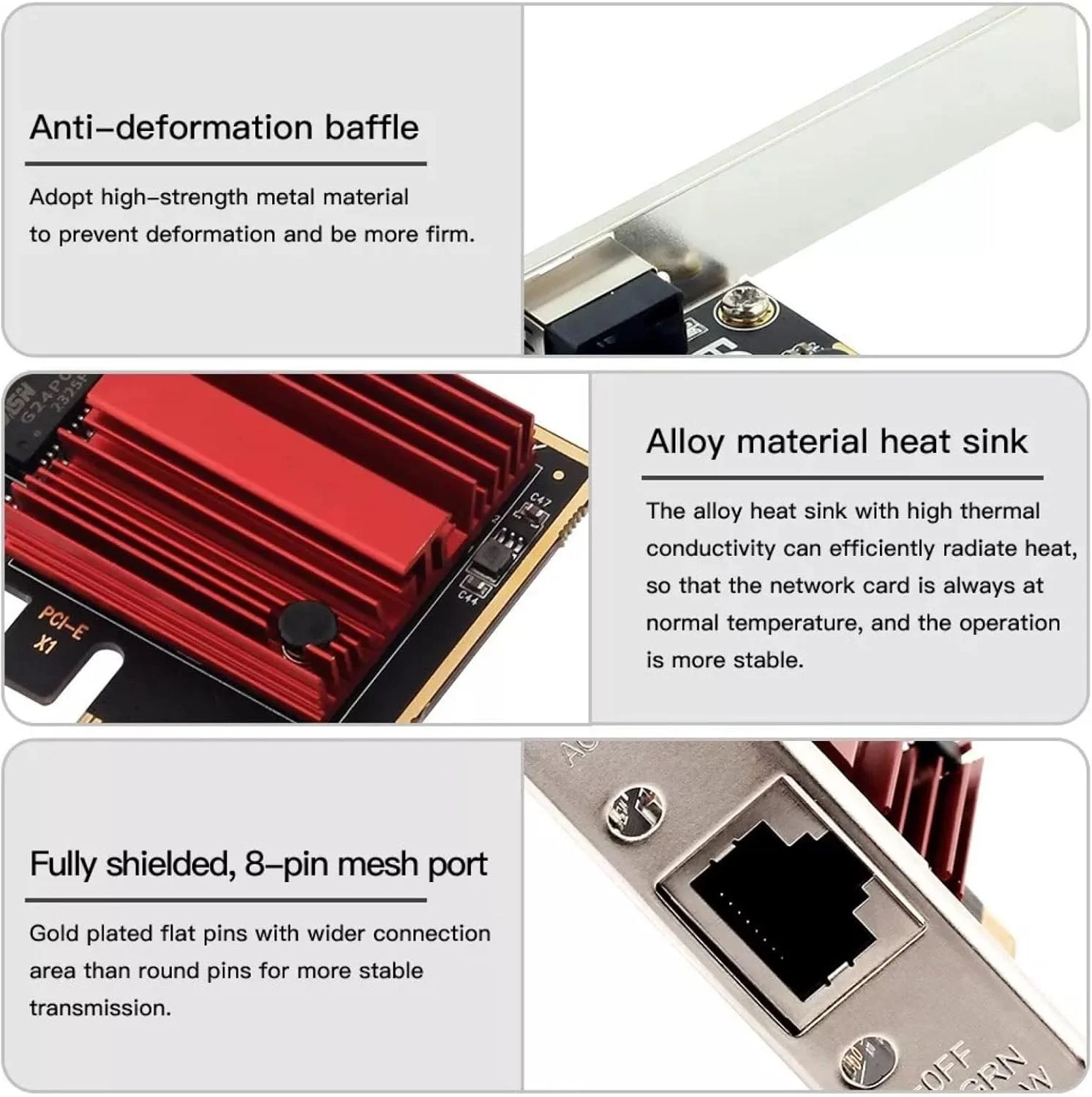 کارت آداپتور شبکه 2.5G گیگابیتی اترنت RJ45 RTL8125 PCI-E