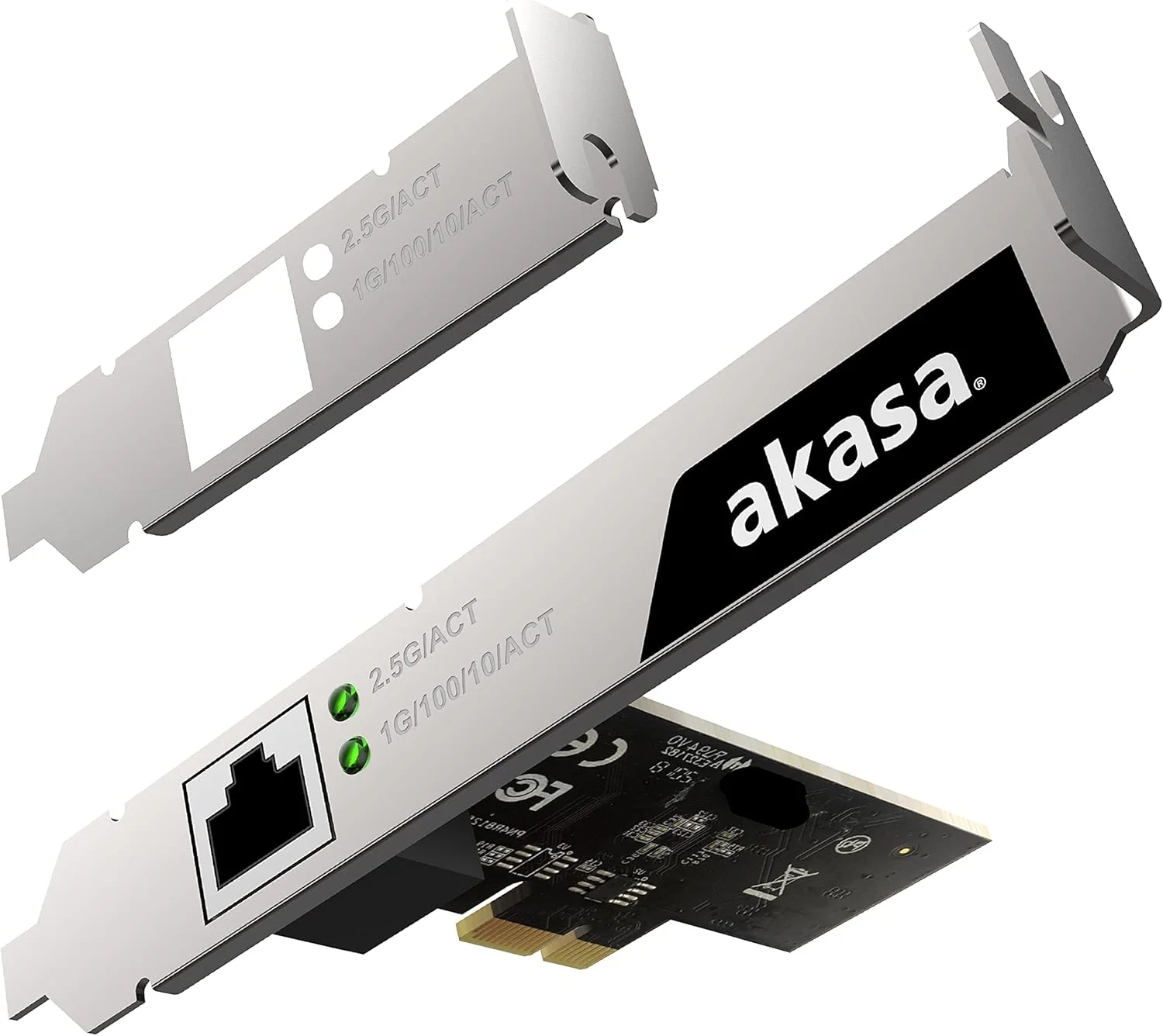 کارت شبکه آکاسا 2.5 گیگابیتی PCIe | 10/100/1000/2500 مگابیت بر ثانیه | پورت اترنت RJ45 | پشتیبانی از کیس های کم ارتفاع | سازگار با Windows 7/8.X / 10 Linux 4.x یا بالاتر | AK-PCCE25-01
