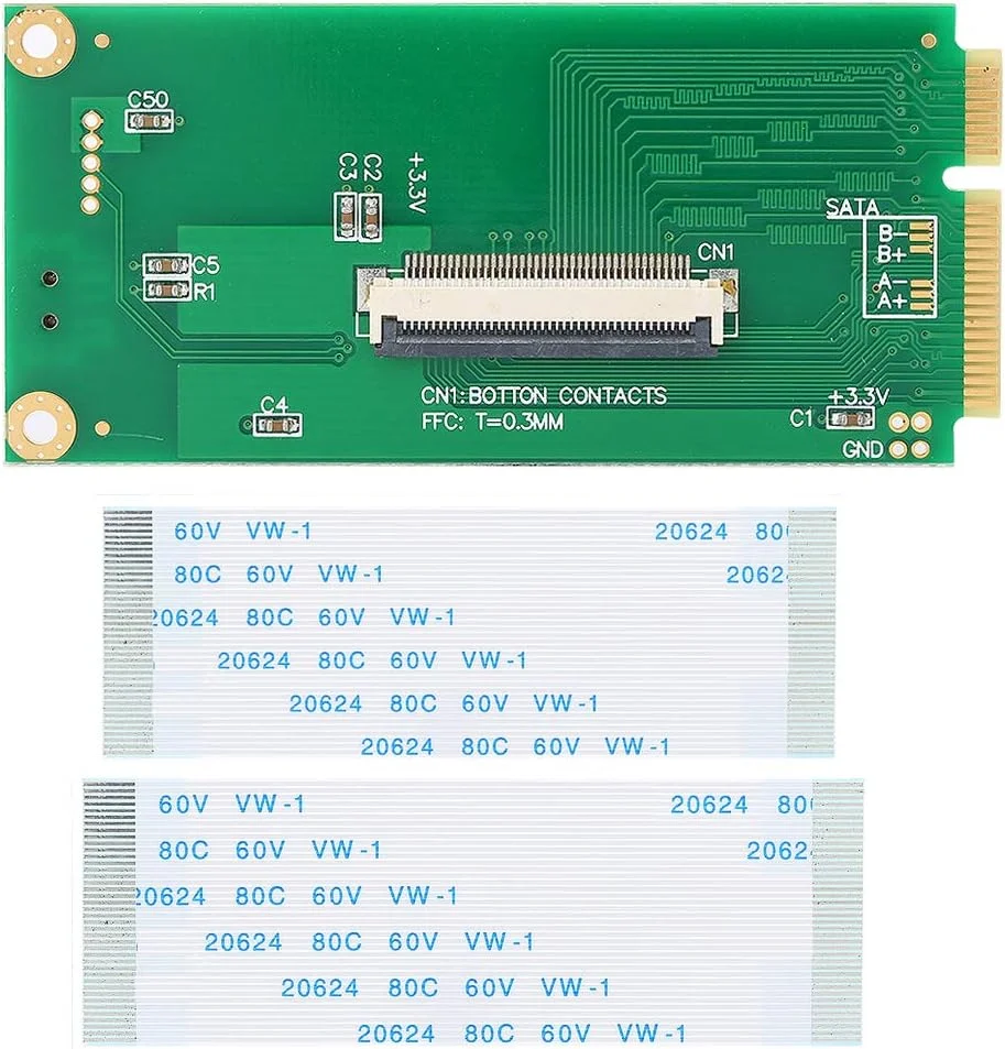 کارت آداپتور PCI-E به CE، کارت انتقال PCI-E به ZIF با 2 عدد کابل تخت انعطاف پذیر، کارت شبکه برای بازی و استریم