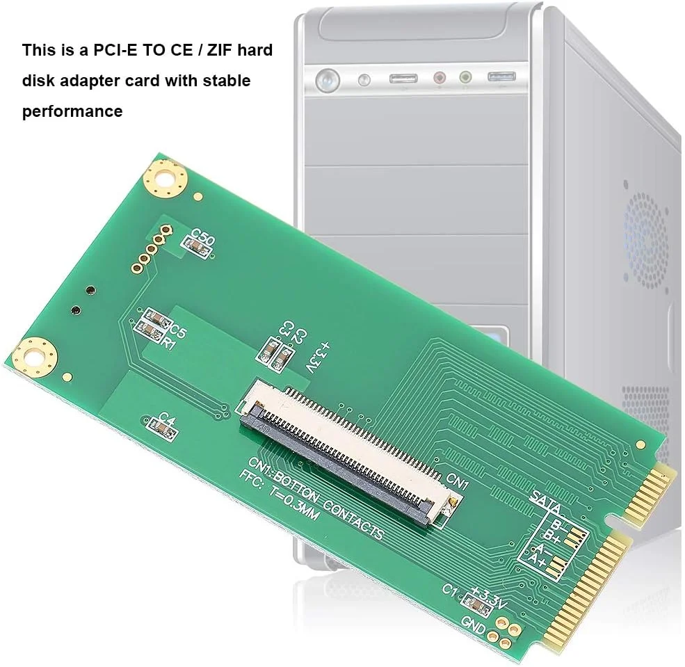 کارت آداپتور PCI-E به CE، کارت انتقال PCI-E به ZIF با 2 عدد کابل تخت انعطاف پذیر، کارت شبکه برای بازی و استریم