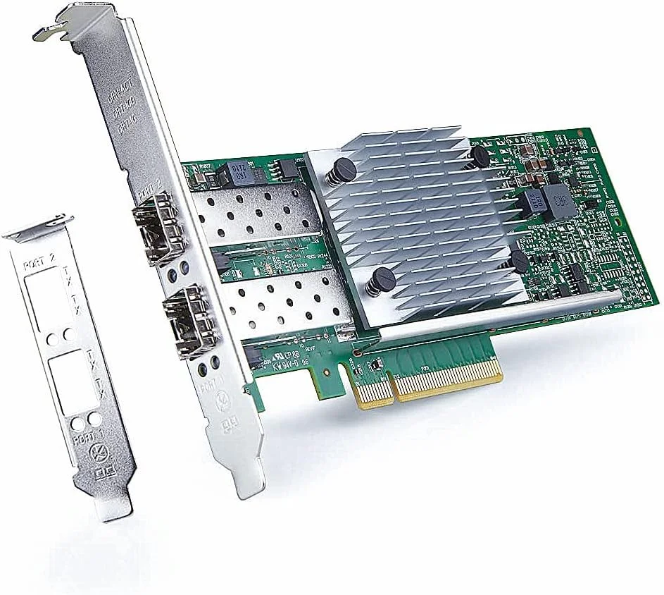کارت شبکه 10Gb PCI-E SFP+ NIC، با چیپست Broadcom 57810S، پورت SFP+ دوگانه، آداپتور اترنت LAN PCI-E X 8/X16، پشتیبانی از Windows Server/Windows/Linux/VMware