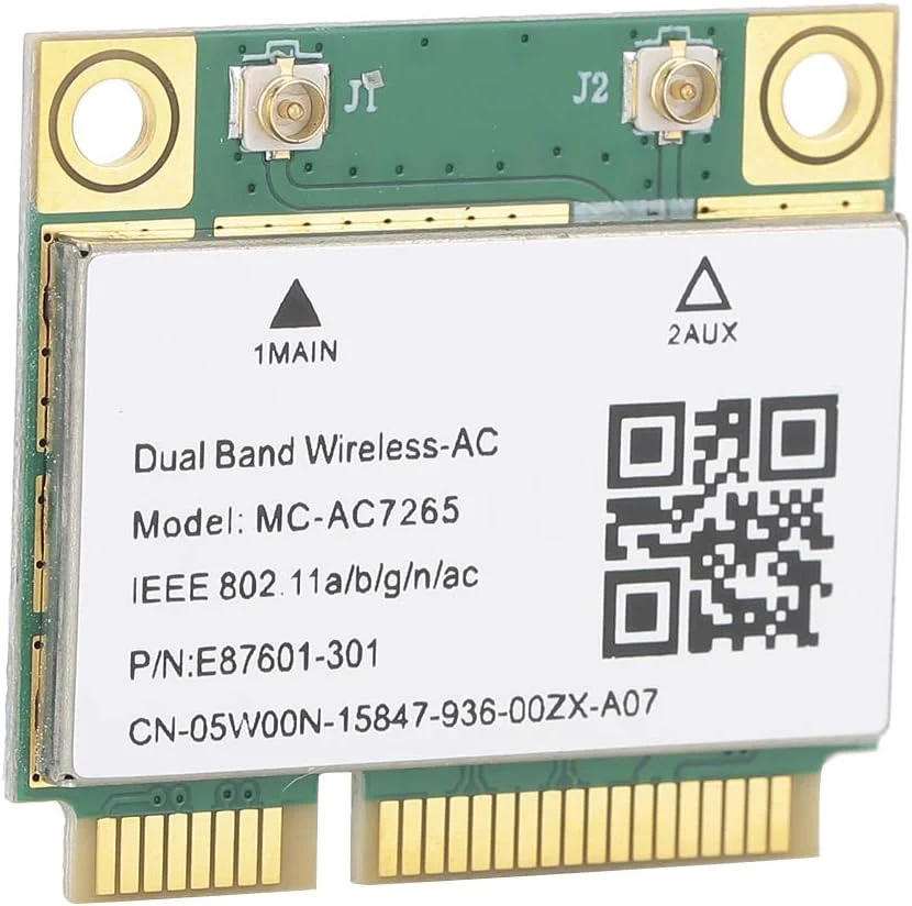 کارت شبکه مینی PCI-E Annadue، کارت شبکه وای فای دو بانده 2.4G/5Ghz + 4.2 برای 7/8/10 1200Mbps