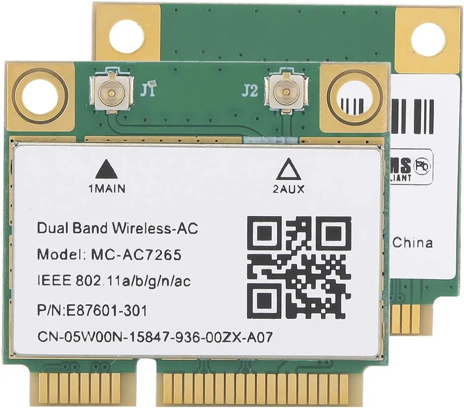 کارت شبکه مینی PCI-E Annadue، کارت شبکه وای فای دو بانده 2.4G/5Ghz + 4.2 برای 7/8/10 1200Mbps