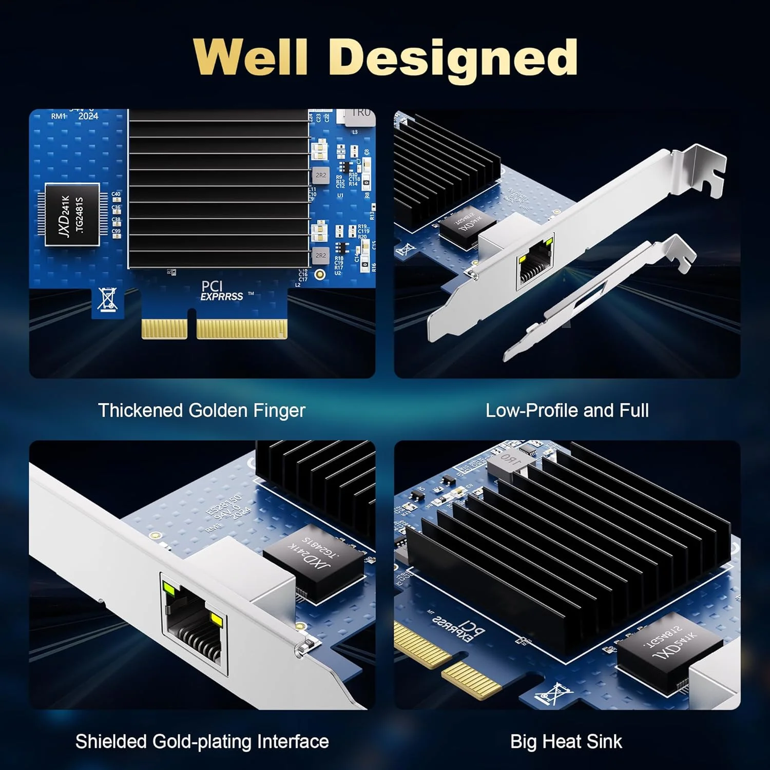 کارت شبکه 10 گیگابیتی PCIe NIC، تک پورت RJ45، کنترلر اترنت LAN آکوانتیا AQC107 4X، برای ویندوز سرور/ویندوز/لینوکس/ESX (10G-1T(1xRJ45)) کارت شبکه 10 گیگابیتی PCIe NIC، تک پورت RJ45، کنترلر اترنت LAN آکوانتیا AQC107 4X، برای ویندوز سرور/ویندوز/لینوکس/ESX (10G-1T(1xRJ45))