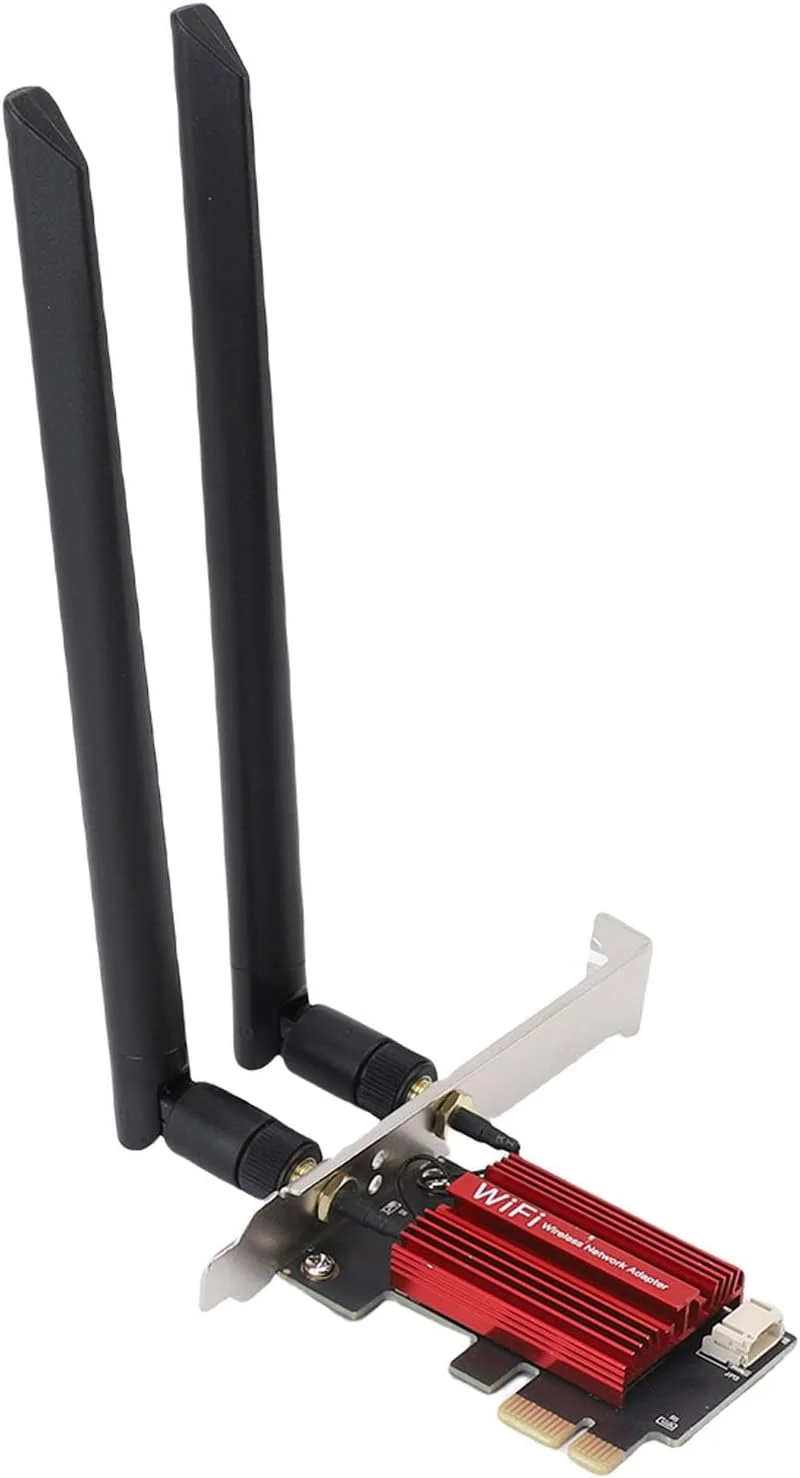کارت شبکه بی سیم سه باندی ASHATA WiFi 6E PCIe با بلوتوث 5.2، آداپتور بی سیم PCIe WiFi با OFDMA و MU MIMO، کارت آداپتور شبکه بی سیم WiFi برای رایانه شخصی رومیزی