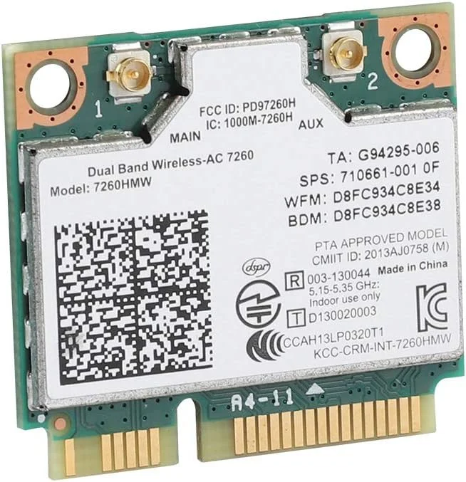 کارت وای فای ASHATA، کارت شبکه بی سیم PCI-E جهانی 2.4 گیگاهرتز + 5 گیگاهرتز بلوتوث 4.0 WLAN با سرعت بالا، کارت شبکه 867M PCI-e بی سیم برای لپ تاپ های اینتل 7260AC دل/توشیبا/ایسر کارت وای فای ASHATA، کارت شبکه بی سیم PCI-E جهانی 2.4 گیگاهرتز + 5 گیگاهرتز بلوتوث 4.0 WLAN با سرعت بالا، کارت شبکه 867M PCI-e بی سیم برای لپ تاپ های اینتل 7260AC دل/توشیبا/ایسر