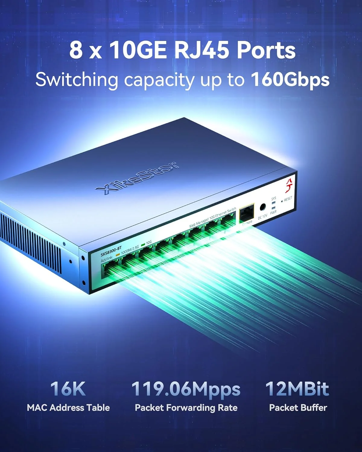سوئیچ اترنت 8 پورت 10G، سوئیچ شبکه 10 گیگابیتی مدیریت شده L3 با 8 پورت RJ45، پشتیبانی از DHCP/OSPF/BGP/RIP/VLAN/ACL/LACP/ARP/IGMP، فن هوشمند داخلی، قابل نصب روی میز/دیوار - تصویر 3 سوئیچ اترنت 8 پورت 10G، سوئیچ شبکه 10 گیگابیتی مدیریت شده L3 با 8 پورت RJ45، پشتیبانی از DHCP/OSPF/BGP/RIP/VLAN/ACL/LACP/ARP/IGMP، فن هوشمند داخلی، قابل نصب روی میز/دیوار - تصویر 3