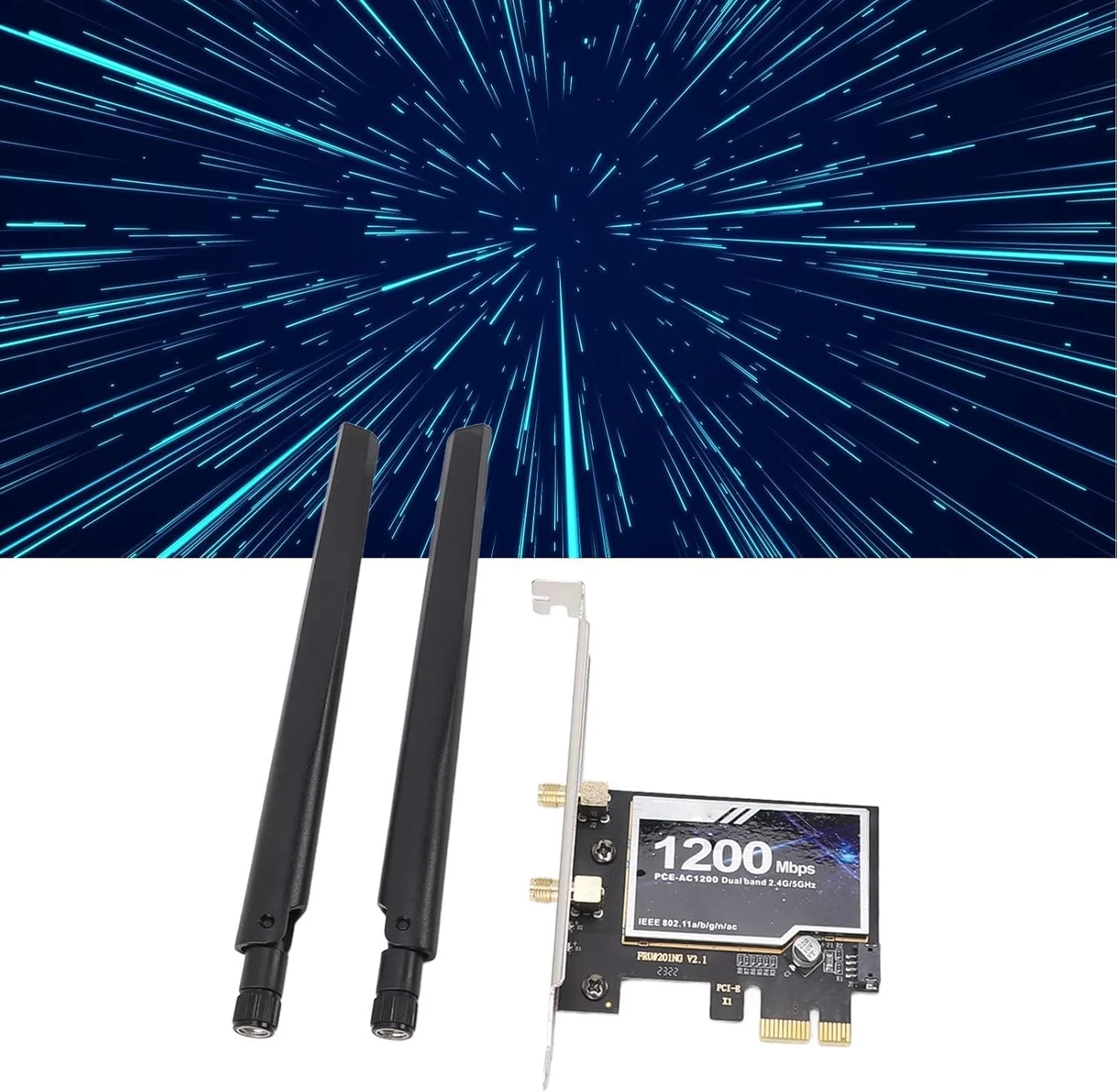 کارت شبکه وای فای TP Link AC1200 PCIE مدل ASHATA، کارت شبکه بی سیم 4.2 با سرعت 1200 مگابیت بر ثانیه PCIE، آداپتور شبکه دو بانده گیگابیتی LAN 2.4 گیگاهرتز 5 گیگاهرتز برای لپ تاپ و کامپیوتر رومیزی کارت شبکه وای فای TP Link AC1200 PCIE مدل ASHATA، کارت شبکه بی سیم 4.2 با سرعت 1200 مگابیت بر ثانیه PCIE، آداپتور شبکه دو بانده گیگابیتی LAN 2.4 گیگاهرتز 5 گیگاهرتز برای لپ تاپ و کامپیوتر رومیزی