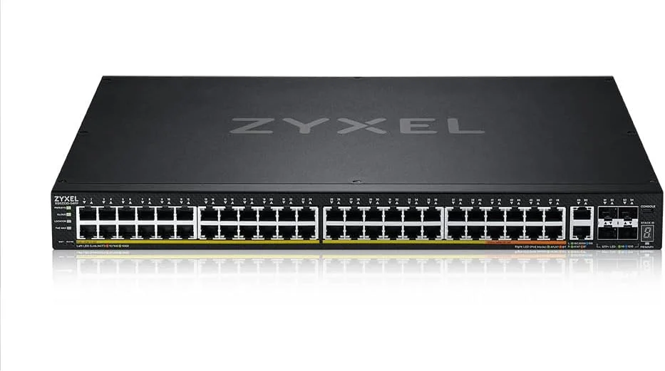 سوئیچ 48 پورت GbE L3 Access PoE+ زایکسل با 6 پورت آپلینک 10G (960W) (XGS2220-54FP)