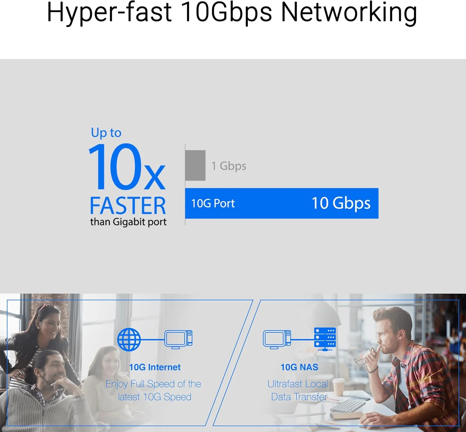 کارت شبکه ASUS XG-C100C 10G آداپتور PCI-E x4 با پورت RJ-45 تکی و QoS داخلی برای استفاده با ویندوز 10/8.1/8/7 و لینوکس کرنل 4.4/4.2/3.6/3.2 (XG-C100C)