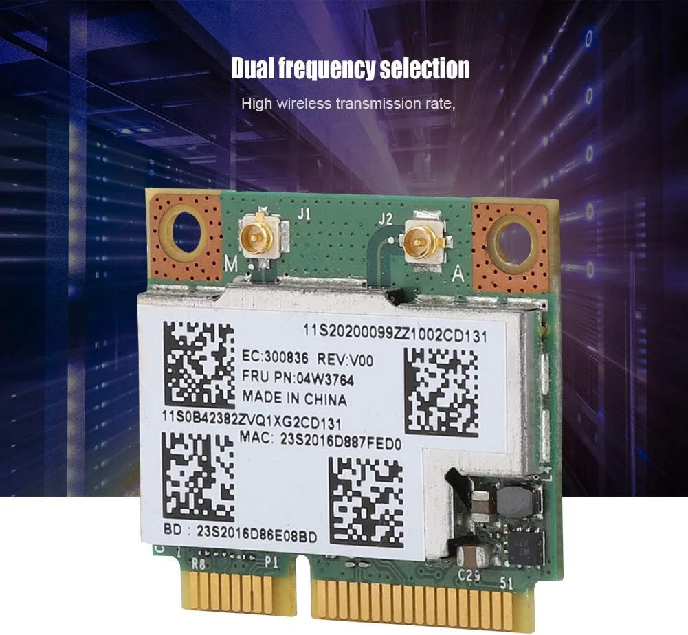 کارت شبکه PCI-E، BCM943228HMB دو بانده 2.4G+5G با سرعت 300 مگابیت بر ثانیه 802.11A/B/G/Mini PCI-E WIFI کارت شبکه بی سیم بلوتوث 4.0 برای لپ تاپ های سری Lenovo IBM/ThinkPad/U310