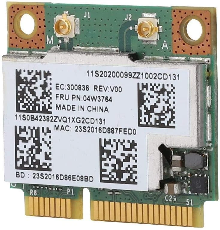 کارت شبکه مینی PCI-E دو بانده وایرلس وای فای BCM943228HMB برای لنوو، 300 مگابیت بر ثانیه