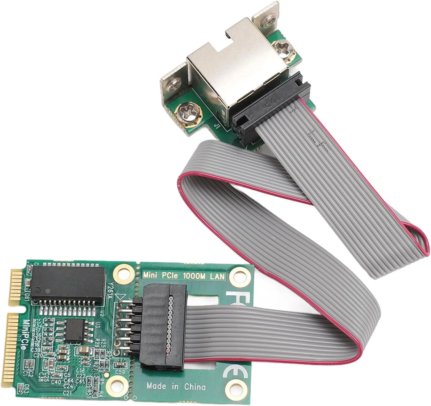 کارت شبکه مینی PCIE Bewinner، آداپتور اترنت تک پورت RJ45 با تراشه I210AT، انطباق خودکار 1000M، اسلات M.2 A E، کنترل صنعتی، پشتیبانی از 7/8/10 و VMWare ESXi