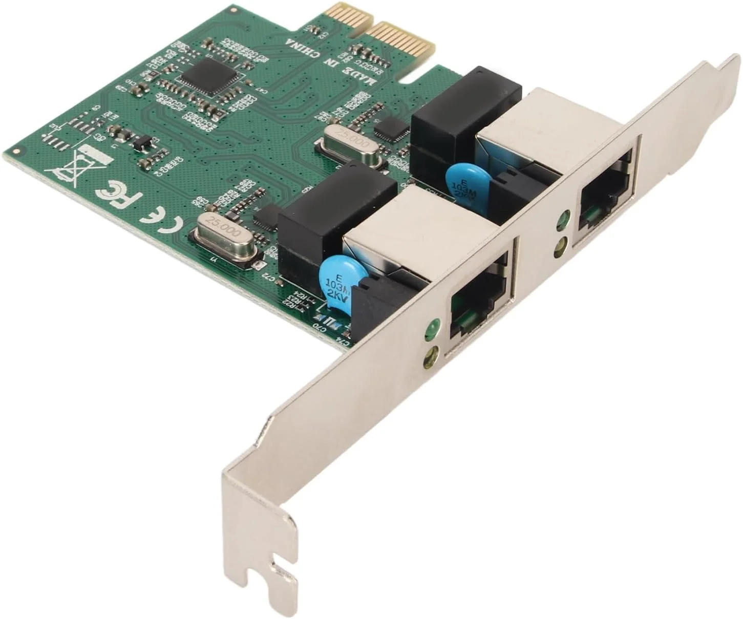 کارت شبکه دو پورت Bewinner PCIE گیگابیتی، تراشه RTL8111H آداپتور اترنت PCI Express 1000 مگابیت بر ثانیه NIC با پورت RJ45 دوتایی، آداپتور LAN گیگابیتی PCIE برای