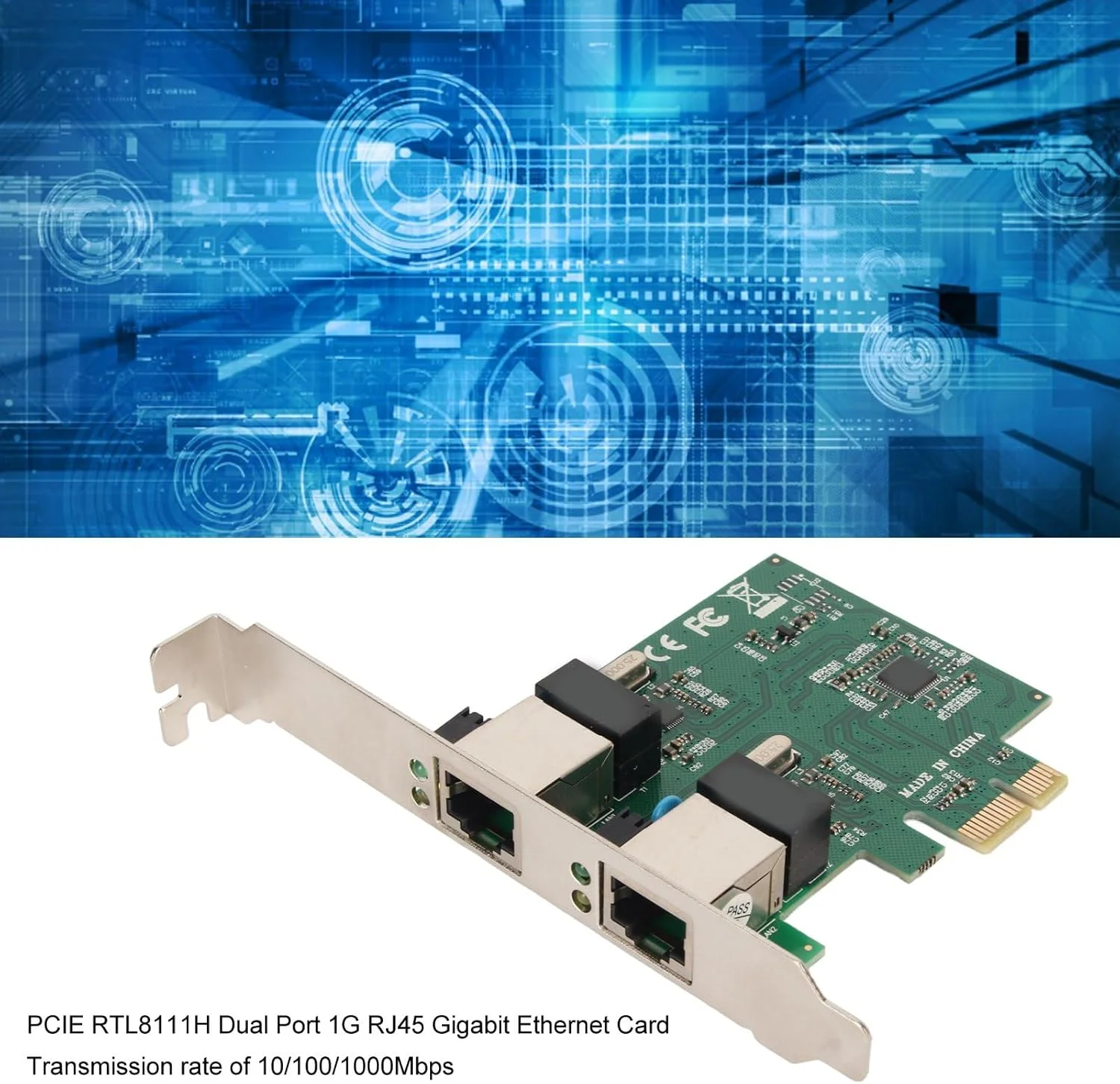 کارت شبکه دو پورت Bewinner PCIE گیگابیتی، تراشه RTL8111H آداپتور اترنت PCI Express 1000 مگابیت بر ثانیه NIC با پورت RJ45 دوتایی، آداپتور LAN گیگابیتی PCIE برای کارت شبکه دو پورت Bewinner PCIE گیگابیتی، تراشه RTL8111H آداپتور اترنت PCI Express 1000 مگابیت بر ثانیه NIC با پورت RJ45 دوتایی، آداپتور LAN گیگابیتی PCIE برای