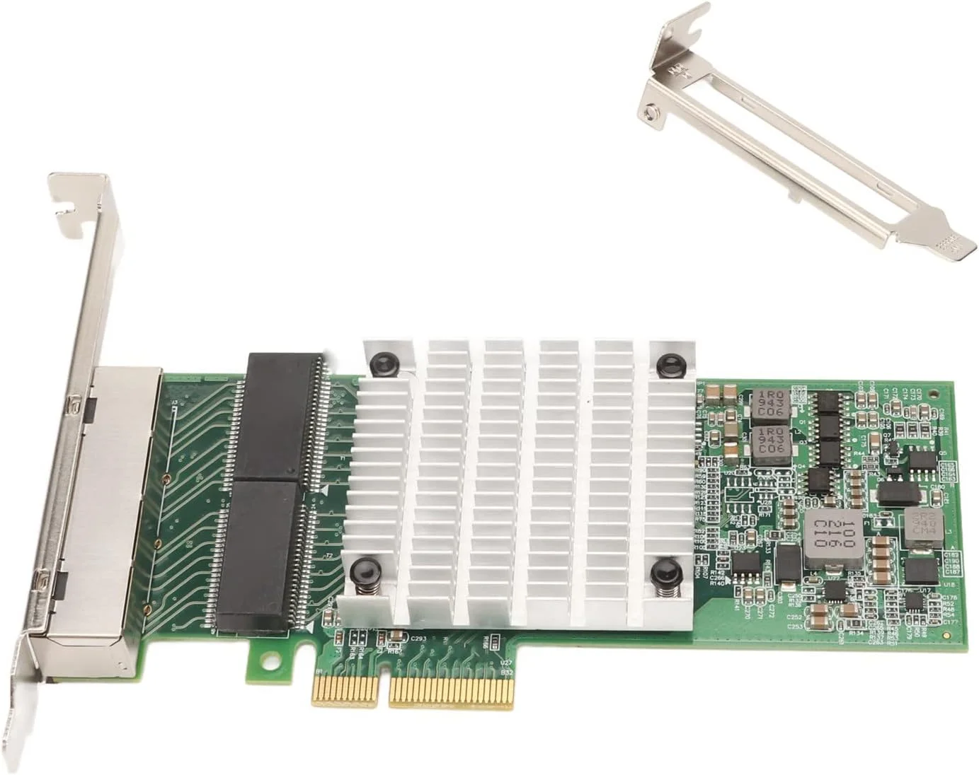 آداپتور شبکه Bewinner PCIe برای کارت وای فای PCIEx4، کارت شبکه گیگابیتی PCI Express 1000 مگابیت بر ثانیه، 4 پورت گیگابیت برای I350، پین های طلایی هیت سینک بزرگ، کارت شبکه گیگابیتی