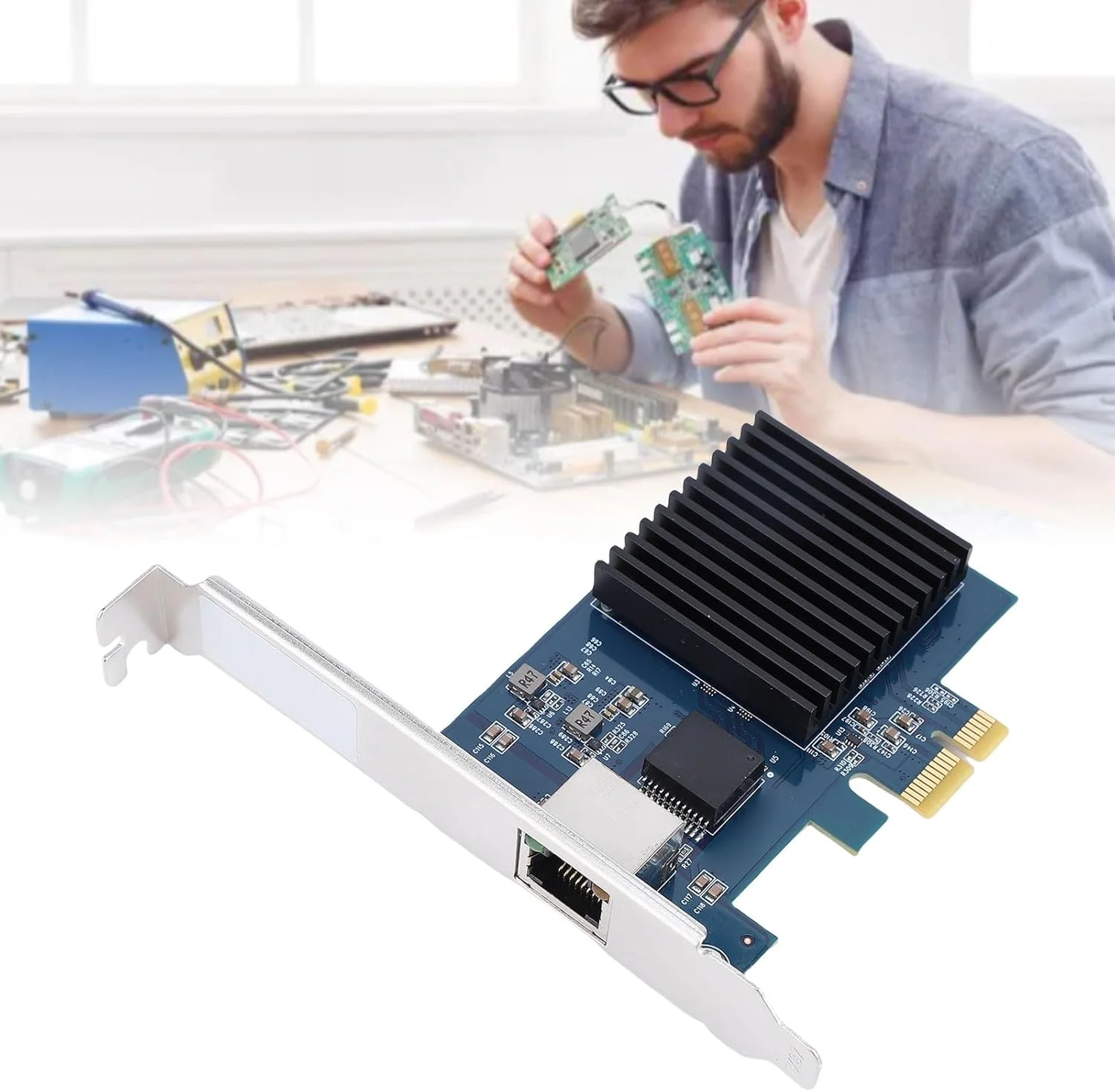کارت شبکه 10 گیگابیتی PCIe مدل Bewinner، آداپتور اترنت RJ45 PCI Express Gen4 X1 به LAN 10 گیگابیتی با چیپست RTL8127، پشتیبانی از NBASE T، فریم جامبو PXE VLAN برای کامپیوتر رومیزی کارت شبکه 10 گیگابیتی PCIe مدل Bewinner، آداپتور اترنت RJ45 PCI Express Gen4 X1 به LAN 10 گیگابیتی با چیپست RTL8127، پشتیبانی از NBASE T، فریم جامبو PXE VLAN برای کامپیوتر رومیزی