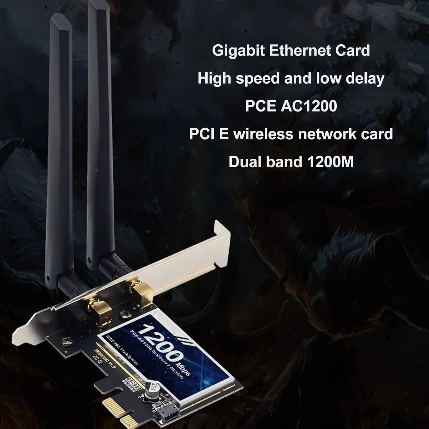 کارت شبکه PCIe Bewinner، کارت اترنت گیگابیتی PCI Express با سرعت 867 مگابیت بر ثانیه، کارت شبکه گیگابیتی اتصال بلوتوث با آنتن دوتایی برای کیس کامپیوتر کارت شبکه PCIe Bewinner، کارت اترنت گیگابیتی PCI Express با سرعت 867 مگابیت بر ثانیه، کارت شبکه گیگابیتی اتصال بلوتوث با آنتن دوتایی برای کیس کامپیوتر