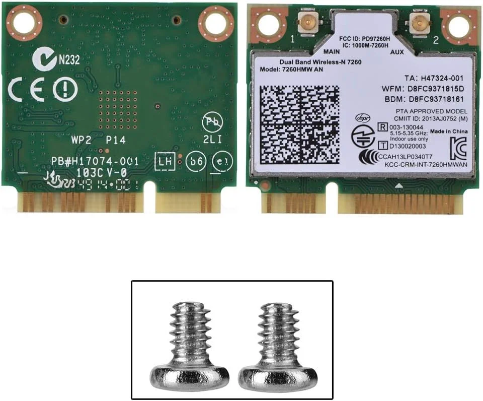 کارت شبکه PCI-E دو بانده 2.4G / 5G با بلوتوث 4.0 اینتل 7260AN 7260HMW، استاندارد IEEE 802.11a/b/g/n، آداپتور وای فای برای کامپیوتر رومیزی کارت شبکه PCI-E دو بانده 2.4G / 5G با بلوتوث 4.0 اینتل 7260AN 7260HMW، استاندارد IEEE 802.11a/b/g/n، آداپتور وای فای برای کامپیوتر رومیزی