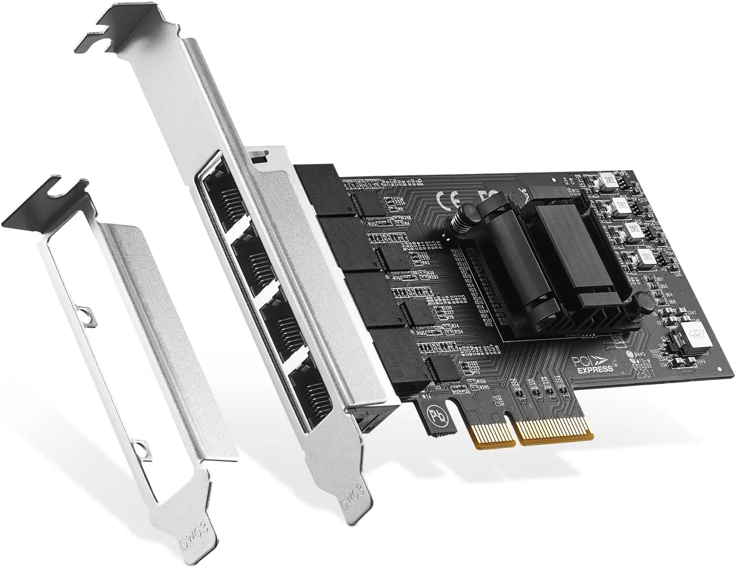 آداپتور شبکه PCIe چهار پورت 2.5G Binardat، کنترلر LAN مدل RTL8125B، کارت NIC اترنت RJ45 با سرعت 2500/1000/100 مگابیت بر ثانیه، پشتیبانی از PXE برای ویندوز/لینوکس