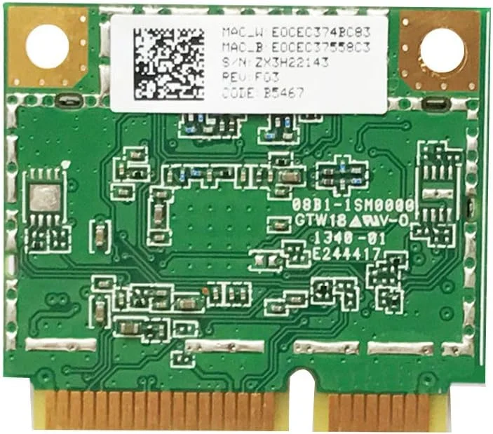 ماژول کارت وای فای بلوتوثی 2 در 1، آداپتور بی سیم مینی 1 PCI-E با سرعت 300 مگابیت بر ثانیه، کارت شبکه وای فای 2.4G/5G سازگار با بلوتوث 4.0 برای لپ تاپ ها با مادربرد مینی 1 PCI-E