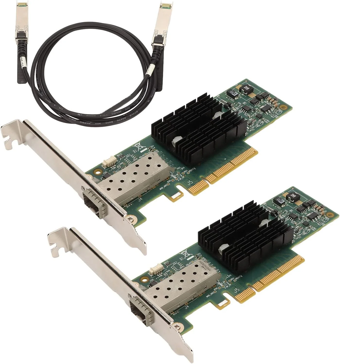 کارت شبکه بریلوکسا، کارت های شبکه داخلی، 2 عدد کارت شبکه 10 گیگابیت بر ثانیه SFP مدل MNPA19 XTR PCIE با کابل تبدیل 1 متری، آداپتور شبکه PCIE برای ویندوز، شبکه PC