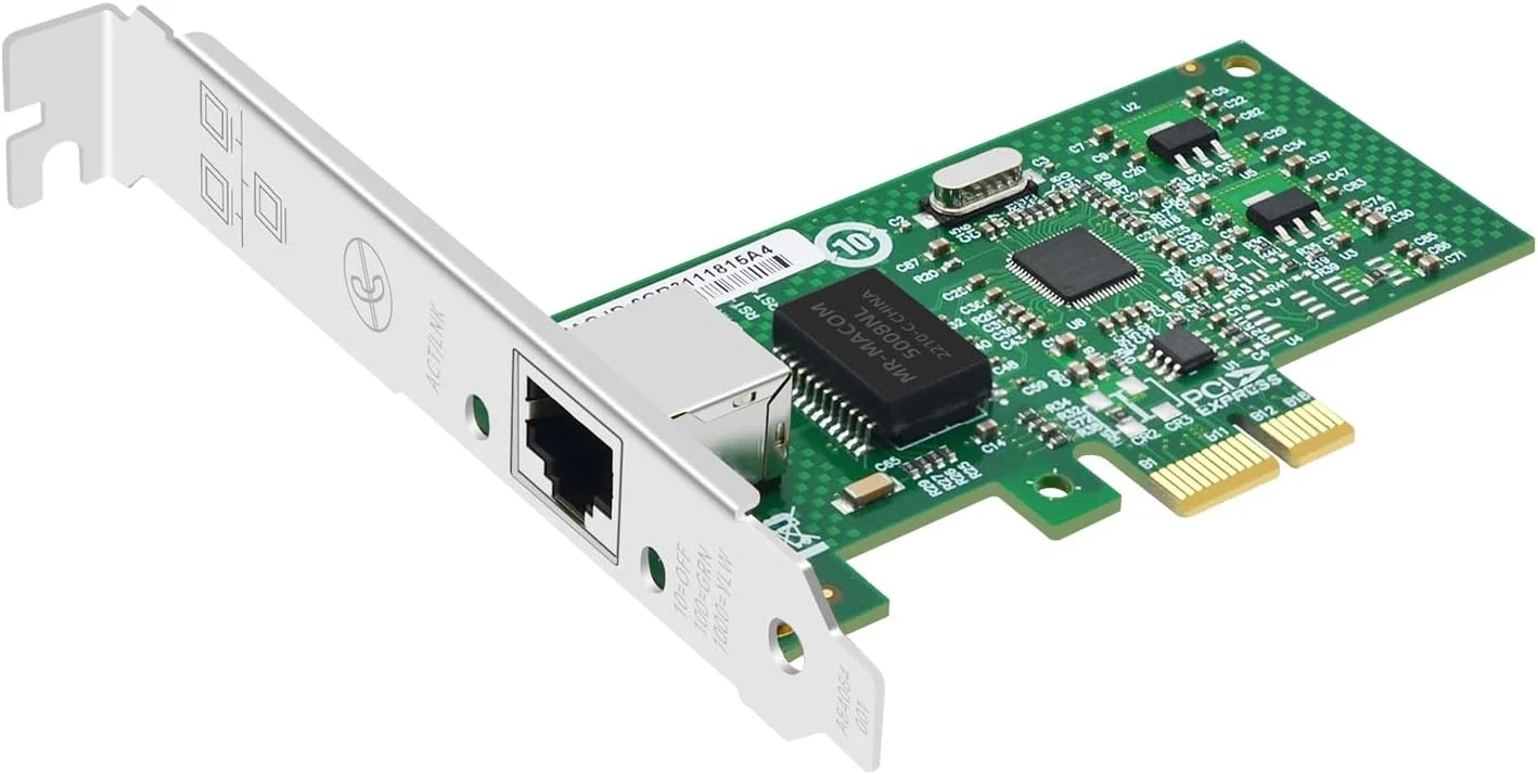 کارت شبکه گیگابیتی اترنت Buacoz PCIE با تراشه Intel 82574، کارت NIC تک پورت RJ45 LAN، کارت شبکه سرور PCI Express، آداپتور شبکه بدون دیسک مدل 9301CT