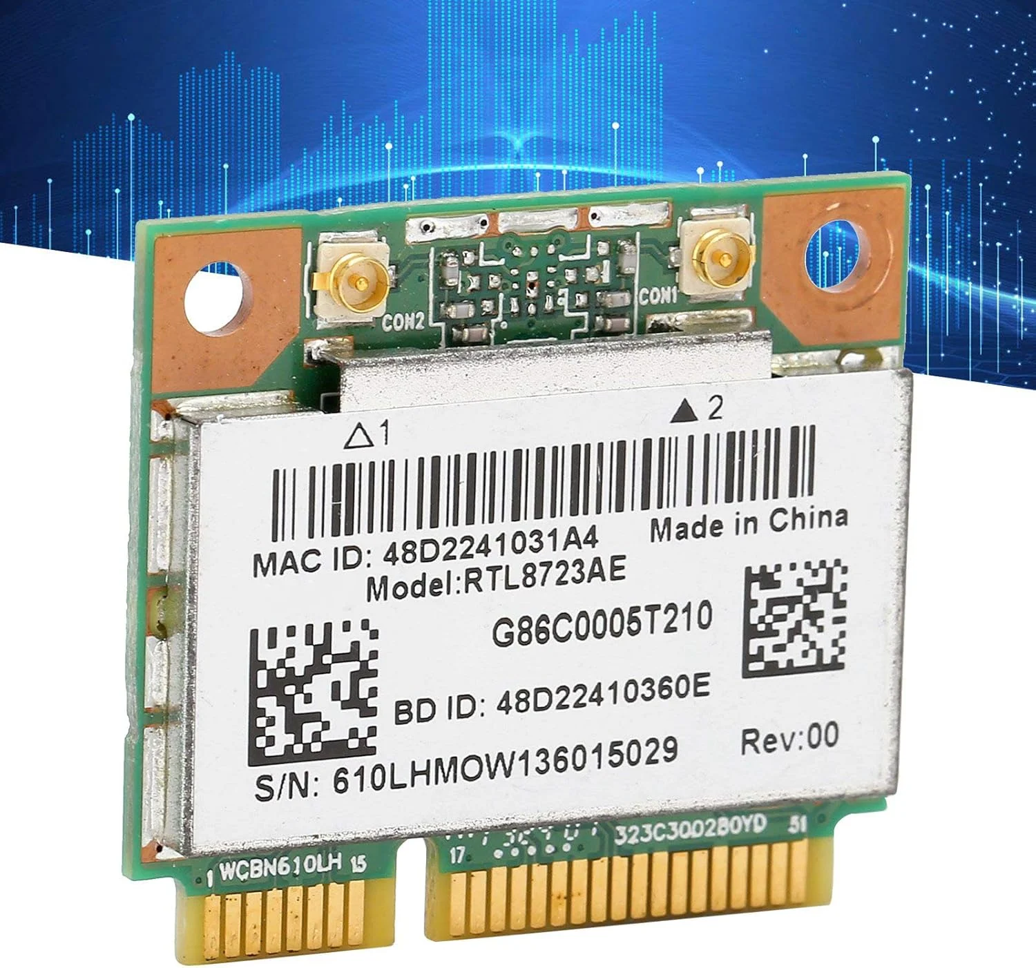 کارت شبکه بی سیم بلوتوث و وای فای ciciglow مدل RTL8723AE 300M + آداپتور وای فای نیمه PCI-E بلوتوث 4.0 کارت شبکه بی سیم بلوتوث و وای فای ciciglow مدل RTL8723AE 300M + آداپتور وای فای نیمه PCI-E بلوتوث 4.0
