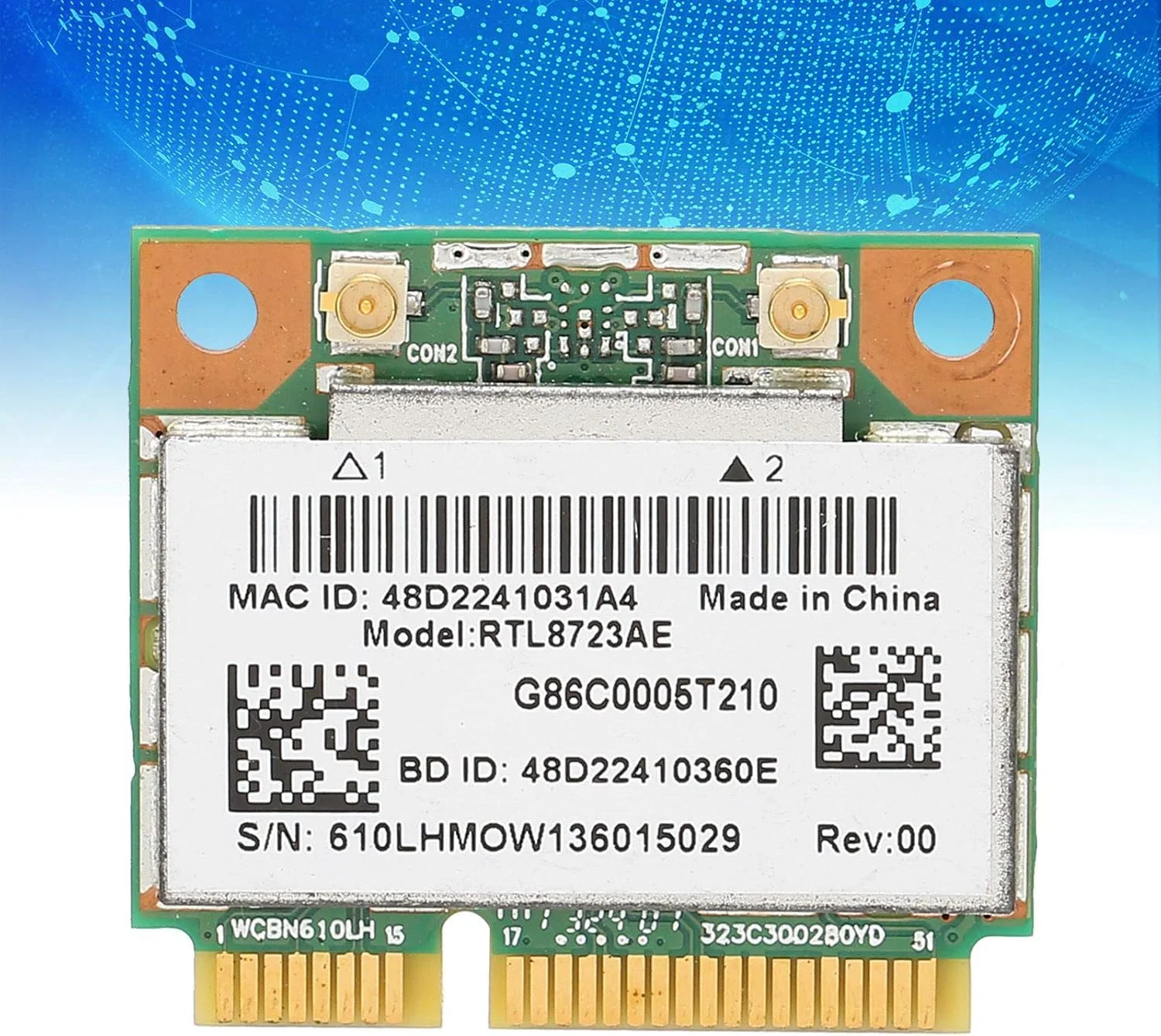 کارت شبکه بی سیم بلوتوث و وای فای ciciglow مدل RTL8723AE 300M + آداپتور وای فای نیمه PCI-E بلوتوث 4.0 کارت شبکه بی سیم بلوتوث و وای فای ciciglow مدل RTL8723AE 300M + آداپتور وای فای نیمه PCI-E بلوتوث 4.0