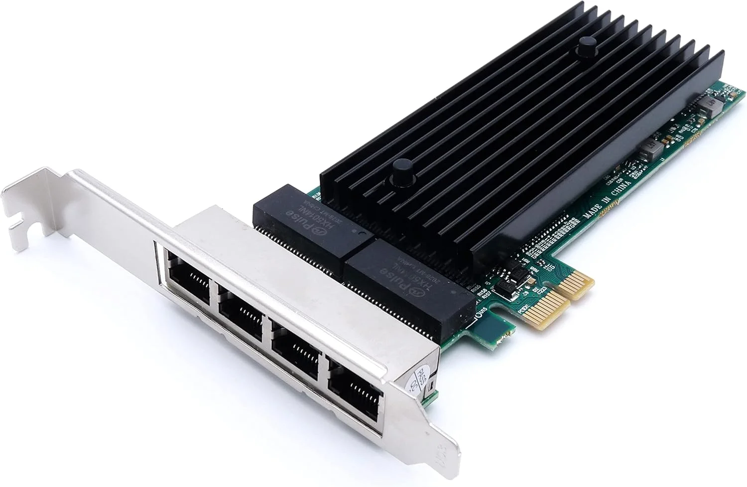 کارت شبکه 4 پورت اترنت RJ45 - گیگابیتی - LAN - PCI Express X1 - چیپست اینتل JL82576EB - دارای براکت کوتاه و بلند