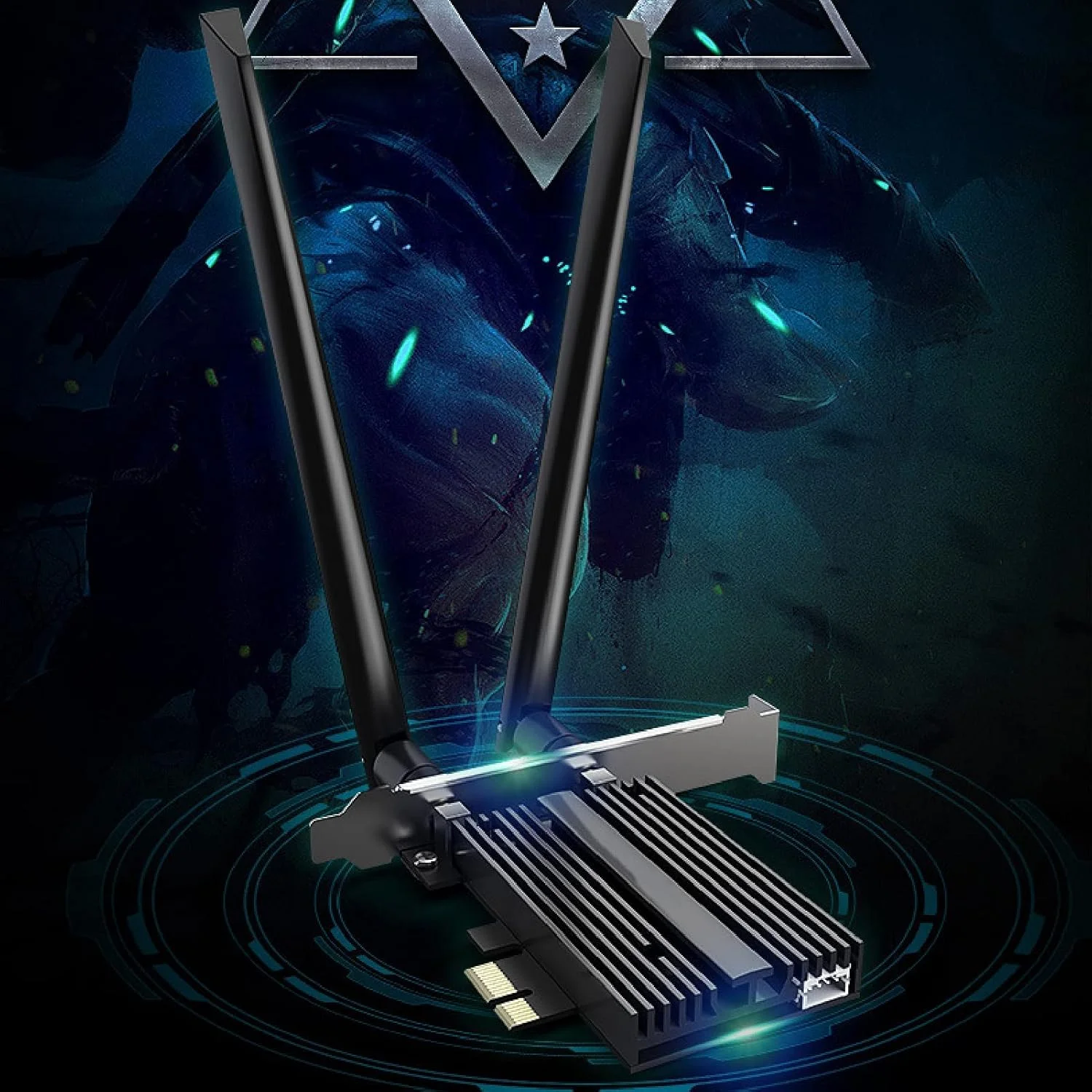 کارت شبکه PCI-E وای فای برای کامپیوتر، آداپتور بلوتوث گیگابیتی 3000M وای فای 6E PCI-E سازگار با X4/X8/X16، آداپتور کارت شبکه بی سیم برای AX210 Pro