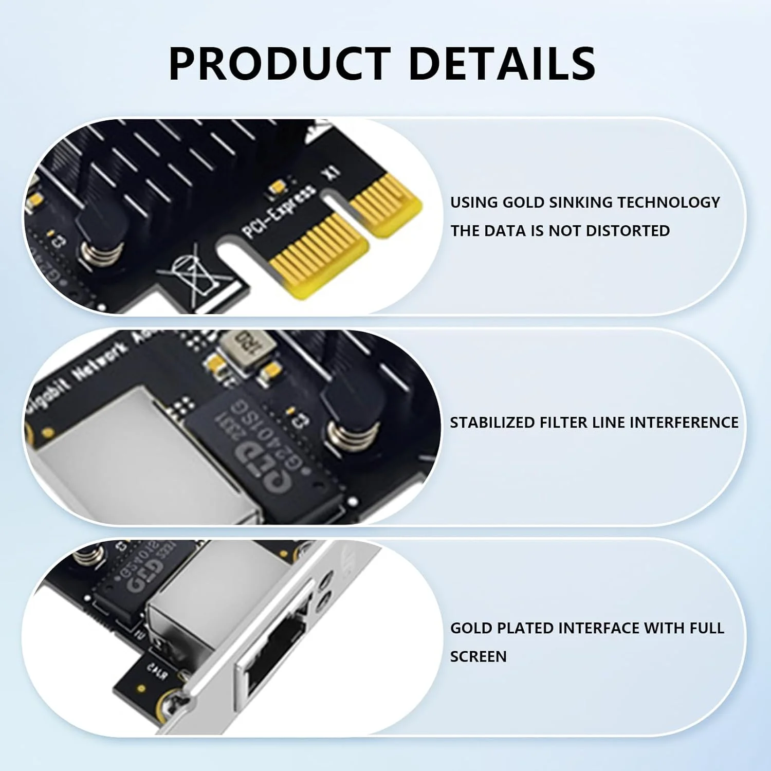 کارت شبکه Dewfigs، کارت شبکه PCIe گیگابیتی اترنت RTL8111G، کارت های شبکه گیگابیتی اترنت PCI Express با پورت RJ45 LAN 10/100/1000Mbps ایده آل برای سرورهای PC، سازگار با سیستم های مختلف