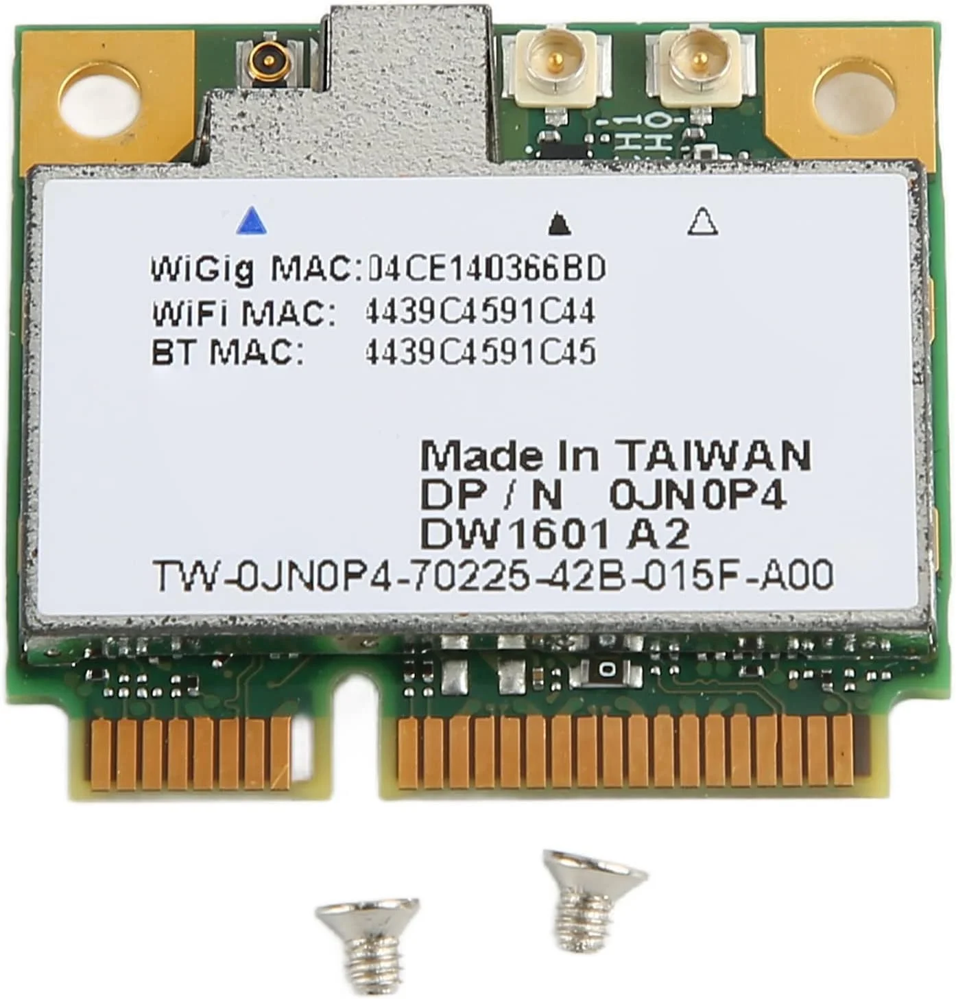 کارت شبکه DW1601 QCA9005، کارت شبکه Mini PCIE Ual Band 802.11ad برای Latitude 6430u، E6430، E7240، E7440، برای XPS 18