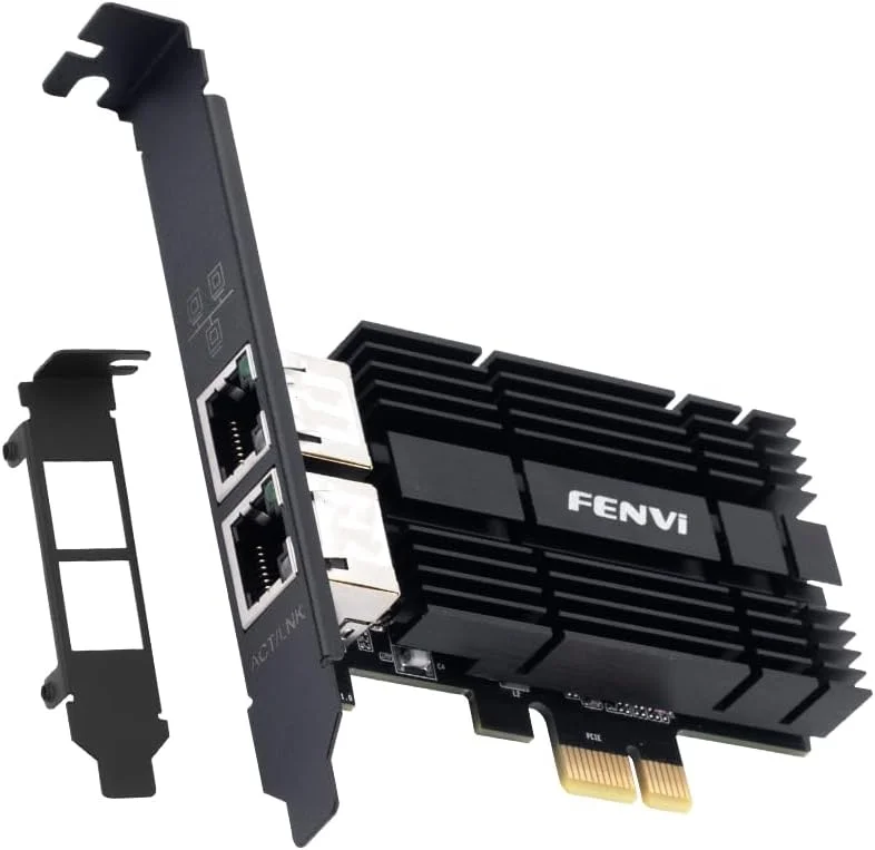 کارت شبکه دو پورت 2.5G PCIE فنوی، RJ45، گیگابیتی، تراشه اینتل I226