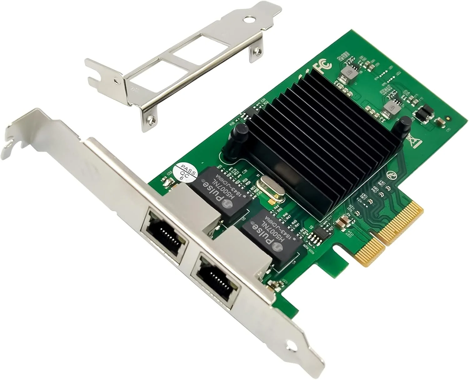 کارت شبکه گیگابیتی دو پورت PCIe X4 آداپتور اترنت 1000M PCI Express با Intel 82576 دو پورت LAN NIC برای پشتیبانی از PXE SR-IOV برای ویندوز/ویندوز سرور/لینوکس/Freebsd/DOS با پروفایل پایین