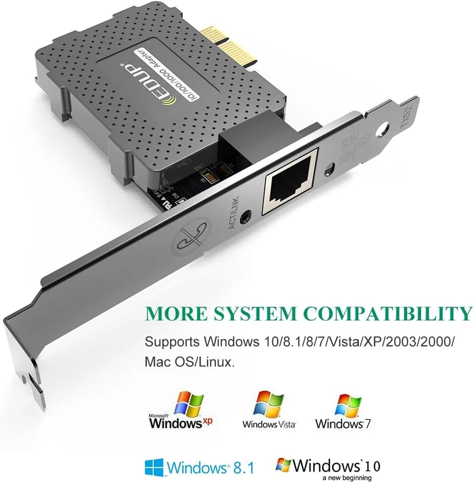 کارت شبکه گیگابیتی اترنت EDUP PCI Express PCI-E با سرعت 10/100/1000 مگابیت بر ثانیه RJ45 LAN آداپتور تبدیل برای کامپیوتر رومیزی