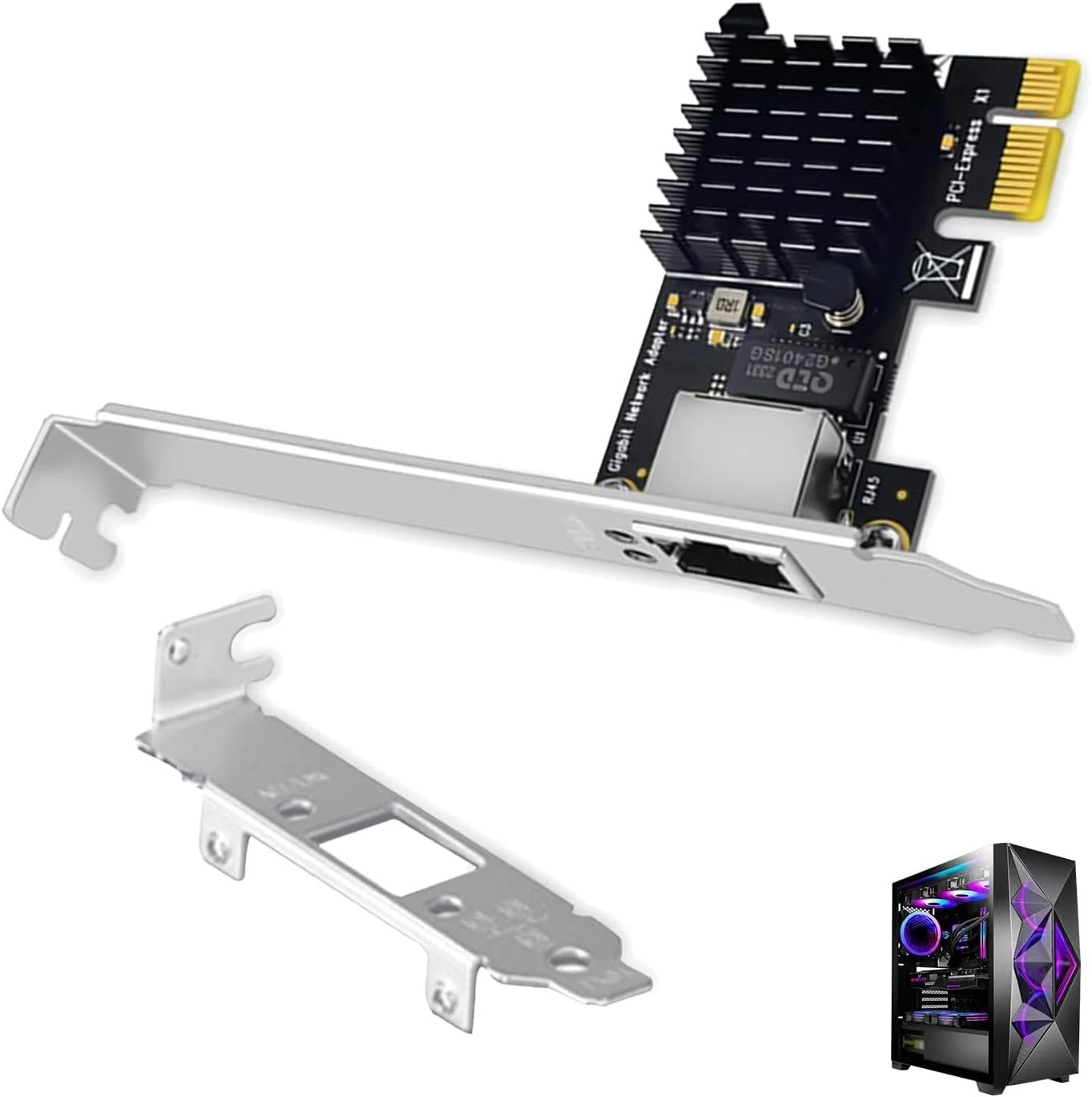 کارت شبکه اترنت PCIe با تراشه RTL8111G گیگابیتی، آداپتور کارت شبکه RJ45 LAN با پورت RJ45 LAN برای اسلات PCIe X1 کامپیوتر/سرور، پشتیبانی از 1000 مگابیت بر ثانیه، سازگار با ویندوز، لینوکس و سایر سیستم عامل ها