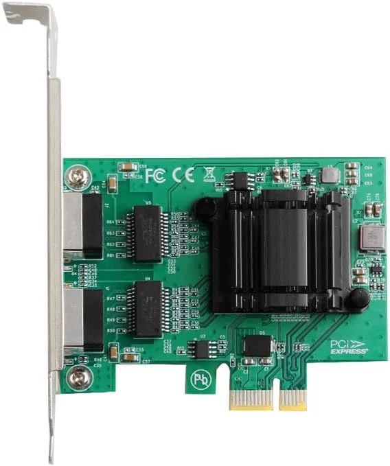 کارت شبکه سرور اترنت دو پورت، کارت شبکه گیگابیتی RJ45 LAN سیمی، آداپتور PCI Express 1000 مگابیت بر ثانیه PCIE 1X با تراشه 82571