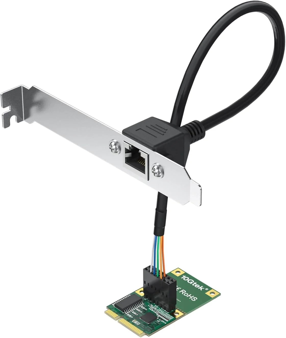 کارت شبکه مینی PCIe اترنت 2.5G، کنترلر Realtek RTL8125، پورت RJ45 تکی 10/100/1000/2500 مگابیت بر ثانیه، کارت شبکه 2.5 گیگابیتی با کابل 0.3 متری، کارت اترنت برای ویندوز/ویندوز سرور/لینوکس