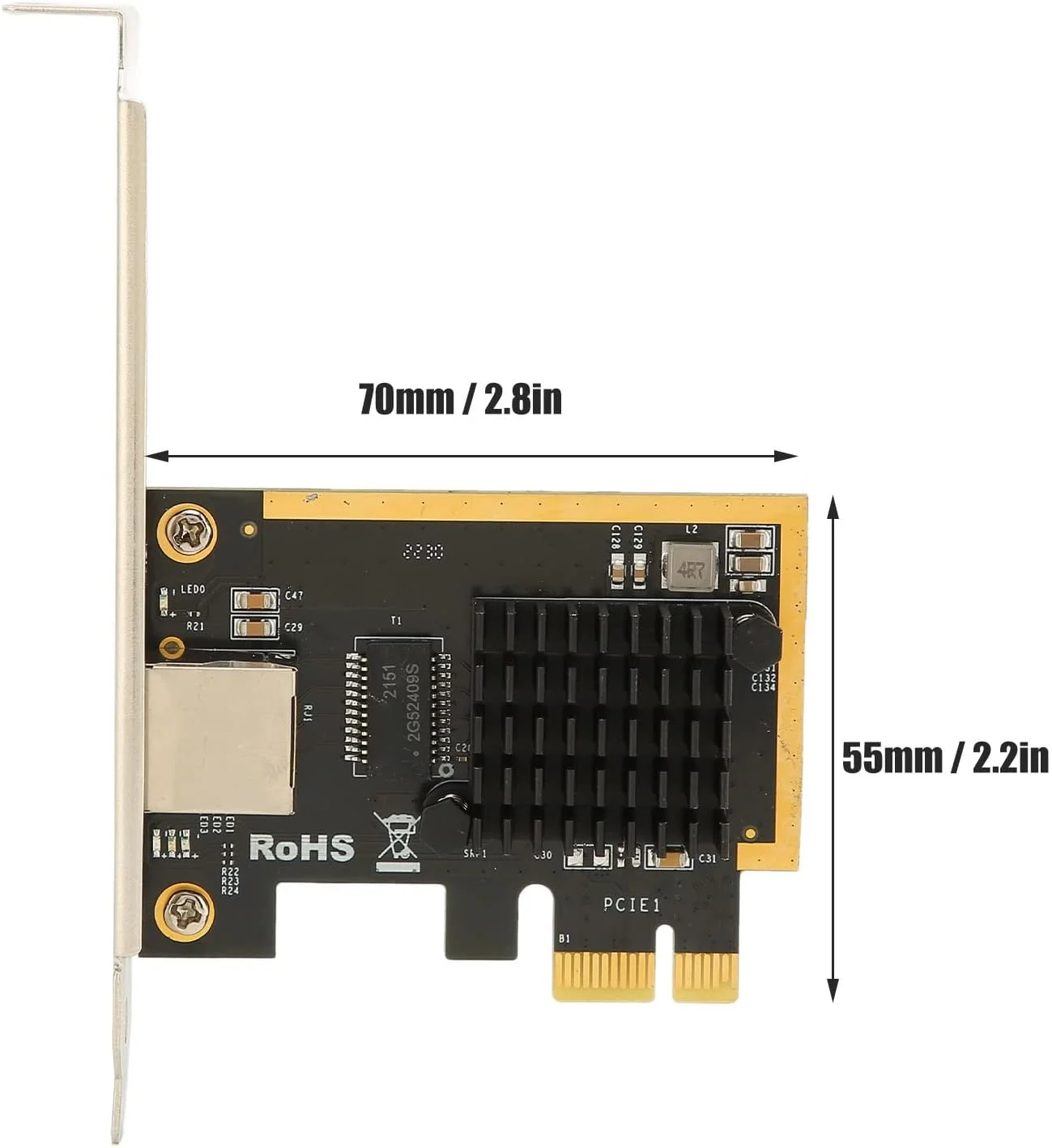 کارت شبکه PCI Express، کارت اترنت PCIe با سرعت 10/100/1000/2500 مگابیت بر ثانیه، انتقال پایدار 2.5 گیگابیت بر ثانیه Base T، آداپتور شبکه PCIe تمام نیمه دوطرفه، مبدل آداپتور LAN RJ45 برای رایانه شخصی رومیزی