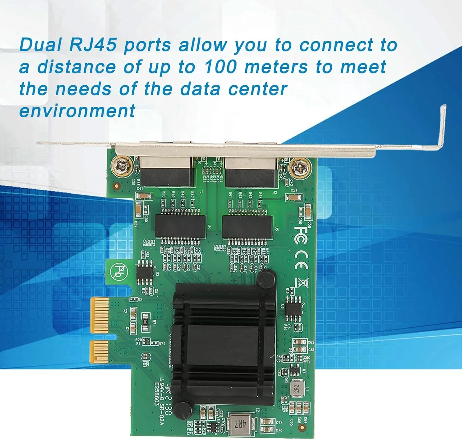 آداپتور شبکه PCI Express، کارت شبکه گیگابیتی PCI Express، کارت شبکه دو پورت PCIE گیگابیت NIC آداپتور LAN 82751EB کارت شبکه سیمی