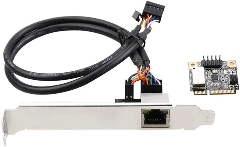 کارت شبکه مینی PCI-E به گیگابیت اترنت 1000M پورت RJ45 به مینی PCI Ex P6C9، سفید