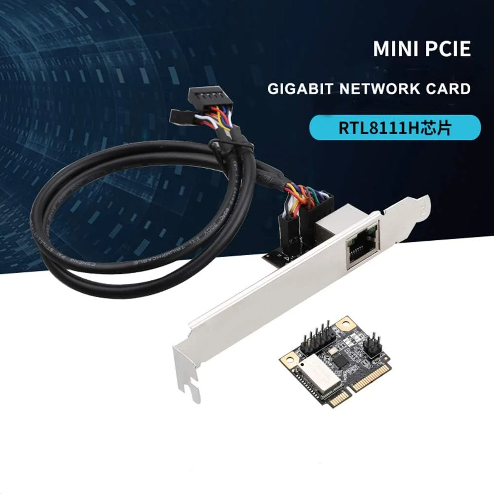 کارت شبکه مینی PCI-E به گیگابیت اترنت 1000M پورت RJ45 به مینی PCI Ex P6C9، سفید
