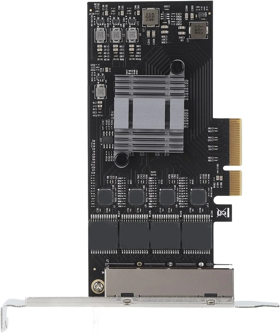 کارت شبکه 2.5 گیگابیتی PCIe، آداپتور شبکه PCIe به اترنت 2.5 گیگابیتی، دارای 4 پورت RJ45 با تراشه RTL8125BG و رابط اترنت 2500 مگابیت بر ثانیه برای سرور
