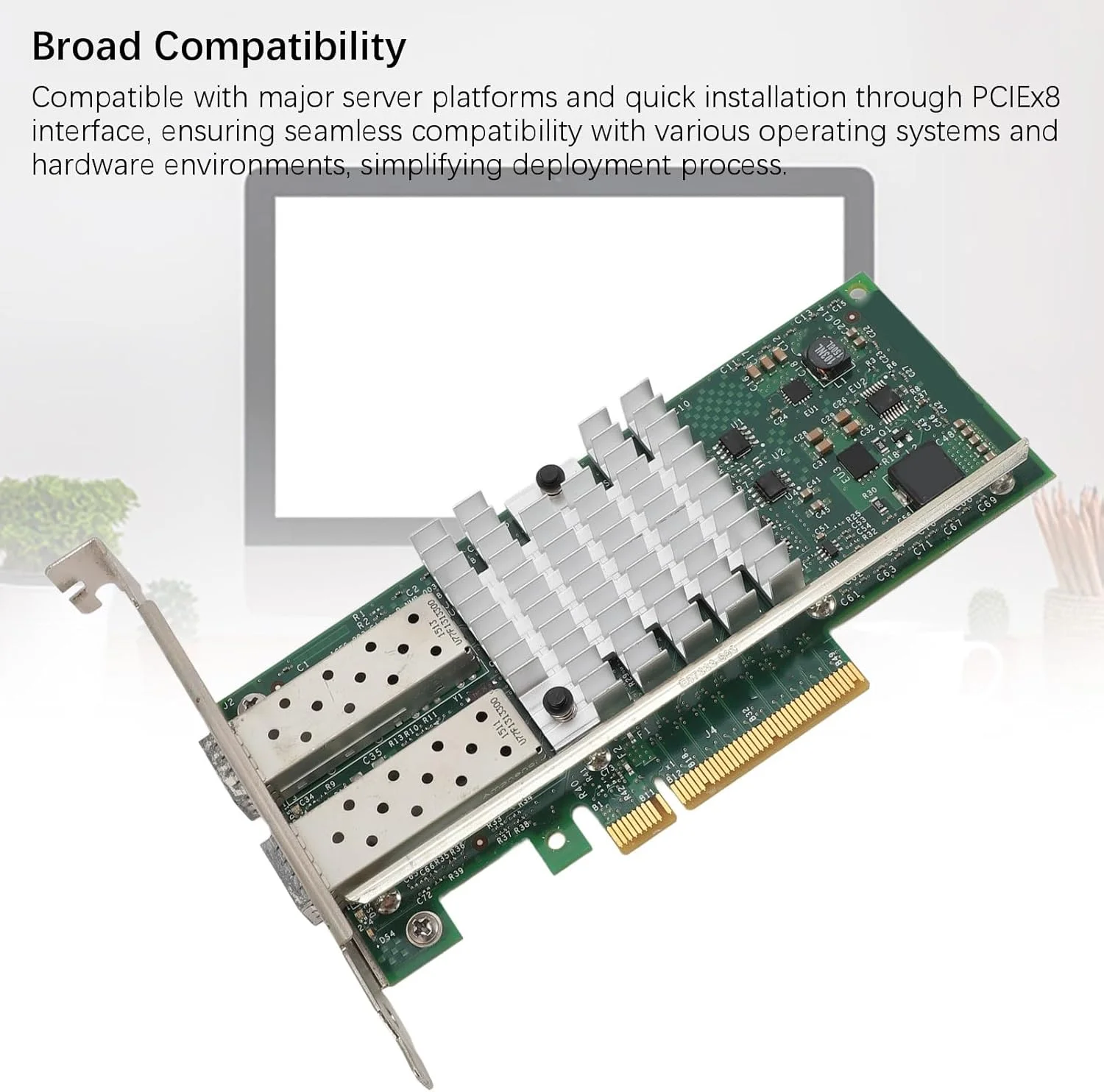 کارت شبکه Gearwell، آداپتور اترنت PCIe 10Gb X520-DA2 با دو پورت SFP+، کارت رابط LAN PCI Express برای اتصال سرور