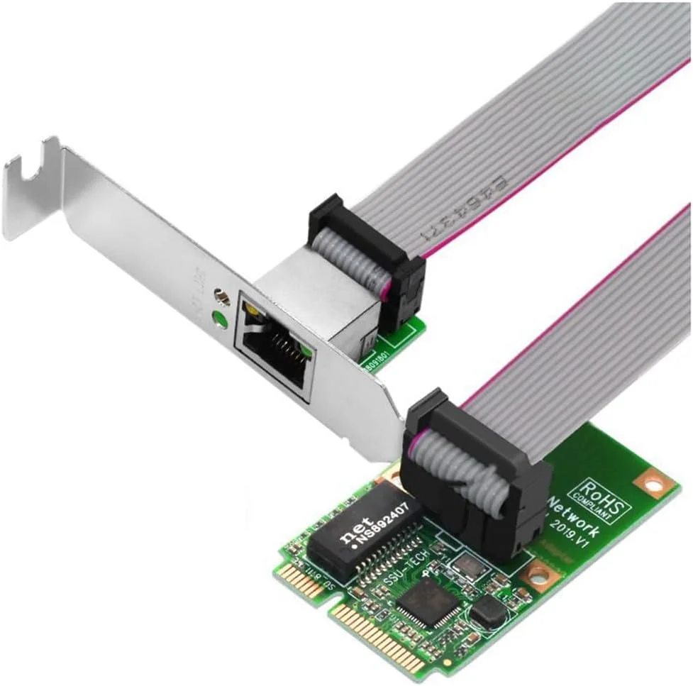 کارت شبکه گیگابیتی Mini PCIE Geuxe، کارت اترنت RJ45 تک پورت 10/100/1000 مگابیت بر ثانیه، آداپتور شبکه برای کامپیوتر