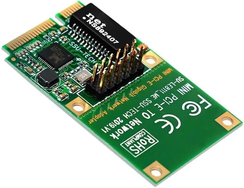 کارت شبکه گیگابیتی Mini PCIE Geuxe، کارت اترنت RJ45 تک پورت 10/100/1000 مگابیت بر ثانیه، آداپتور شبکه برای کامپیوتر