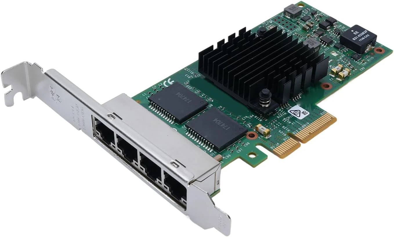 آداپتور سرور اترنت گیگابیتی چهار پورت PCIE، کارت شبکه گیگابیتی I350 T4 PCIE، PCI Express 4x، کارت شبکه LAN 10 100 1000Mbps برای سرور 2019 2016 2012 2008 2003، برای